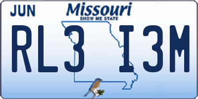 MO license plate RL3I3M