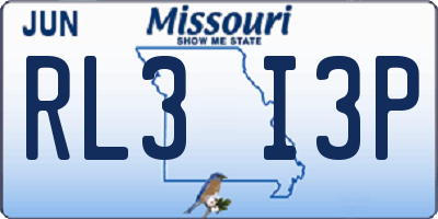 MO license plate RL3I3P