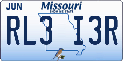 MO license plate RL3I3R