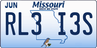 MO license plate RL3I3S
