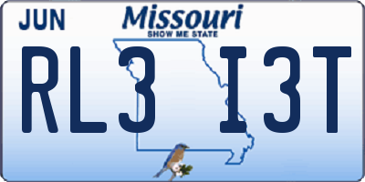 MO license plate RL3I3T