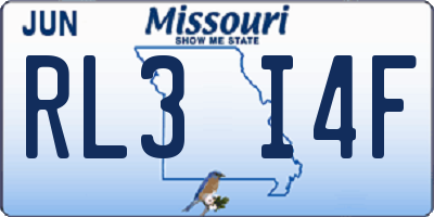 MO license plate RL3I4F