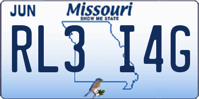 MO license plate RL3I4G