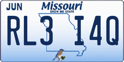 MO license plate RL3I4Q
