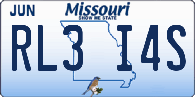 MO license plate RL3I4S