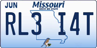 MO license plate RL3I4T