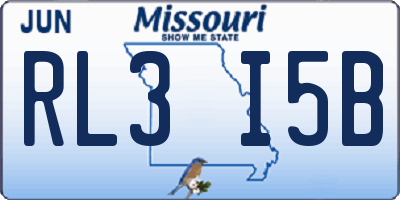 MO license plate RL3I5B