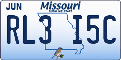 MO license plate RL3I5C
