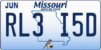 MO license plate RL3I5D