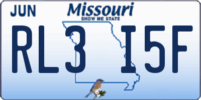 MO license plate RL3I5F