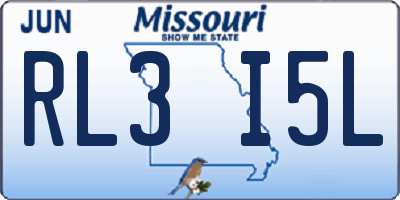 MO license plate RL3I5L