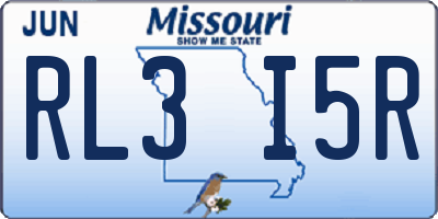 MO license plate RL3I5R