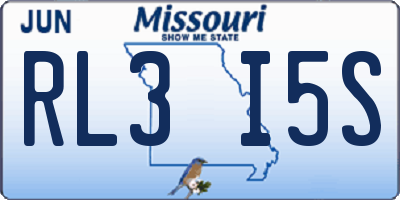 MO license plate RL3I5S