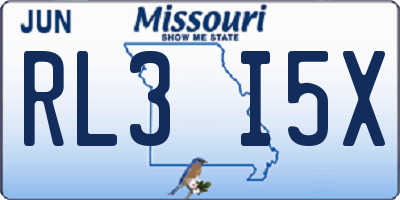MO license plate RL3I5X