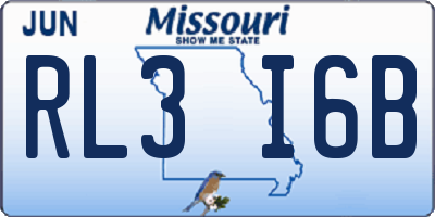 MO license plate RL3I6B