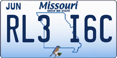 MO license plate RL3I6C