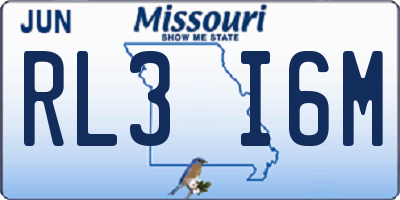 MO license plate RL3I6M