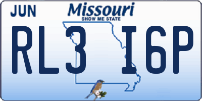 MO license plate RL3I6P