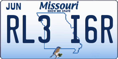 MO license plate RL3I6R
