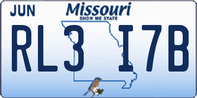 MO license plate RL3I7B