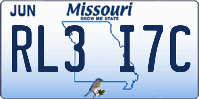 MO license plate RL3I7C