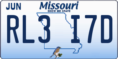 MO license plate RL3I7D