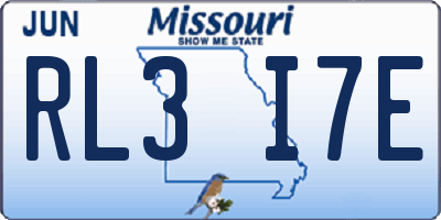 MO license plate RL3I7E