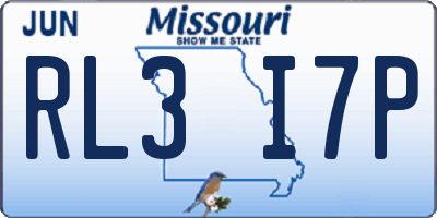 MO license plate RL3I7P