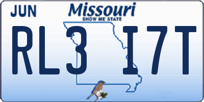 MO license plate RL3I7T