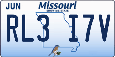 MO license plate RL3I7V