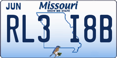 MO license plate RL3I8B