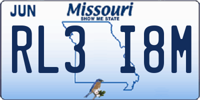 MO license plate RL3I8M