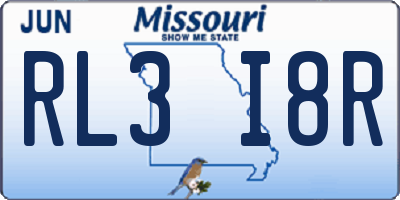 MO license plate RL3I8R