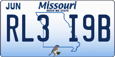 MO license plate RL3I9B