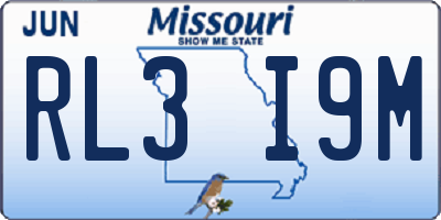 MO license plate RL3I9M