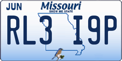 MO license plate RL3I9P