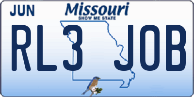 MO license plate RL3J0B