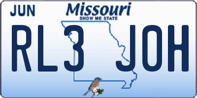 MO license plate RL3J0H