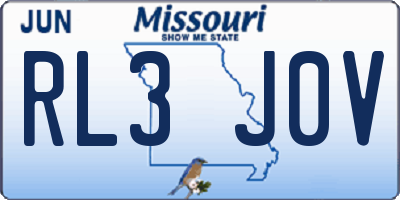 MO license plate RL3J0V