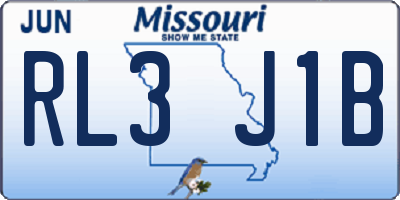 MO license plate RL3J1B