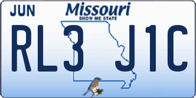 MO license plate RL3J1C