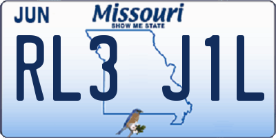 MO license plate RL3J1L