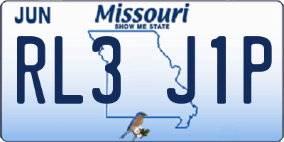 MO license plate RL3J1P