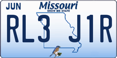 MO license plate RL3J1R