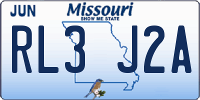 MO license plate RL3J2A