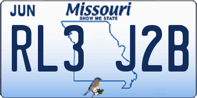 MO license plate RL3J2B