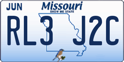MO license plate RL3J2C