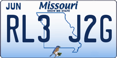 MO license plate RL3J2G