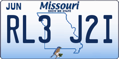 MO license plate RL3J2I