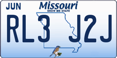 MO license plate RL3J2J